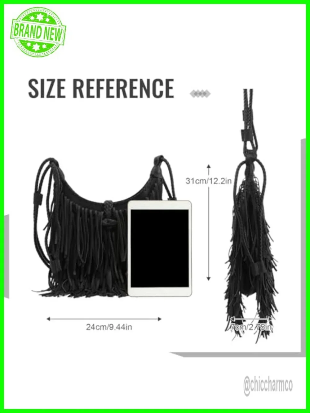 Faux Suede Fringe Hobo Bag with Tassel Shoulder Crossbody Purse